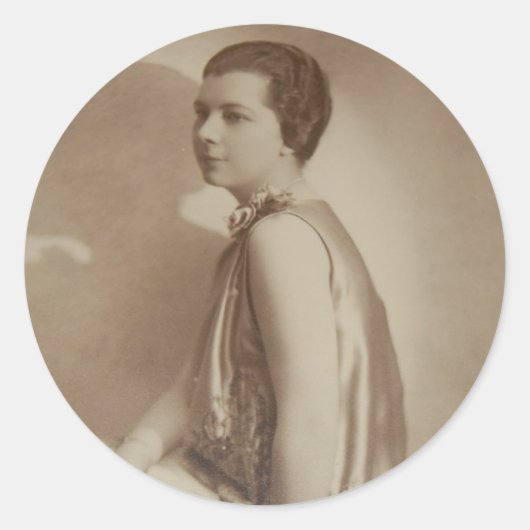 Art Deco Lady Shadow Foto Ronde Sticker (Voorkant)