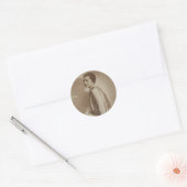 Art Deco Lady Shadow Foto Ronde Sticker (Envelop)
