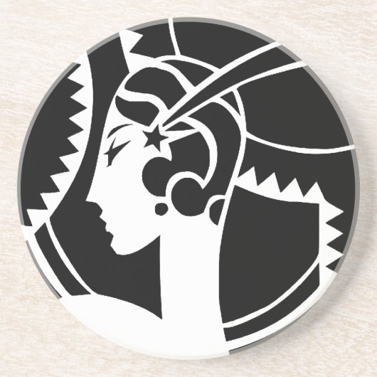 Art Deco Lady Zandsteen Onderzetter (Voorkant)