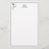 Art Deco Lady's Hand Holding Champagne Glass Briefpapier (Voorkant)