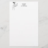 Art Deco Lady's Hand Holding Champagne Glass Briefpapier (Voorkant)