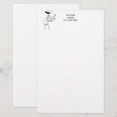 Art Deco Lady's Hand Holding Champagne Glass Briefpapier (Voorkant / Achterkant)