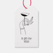 Art Deco Lady's Hand Holding Champagne Glass Cadeaulabel (Voorkant)