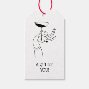 Art Deco Lady's Hand Holding Champagne Glass Cadeaulabel