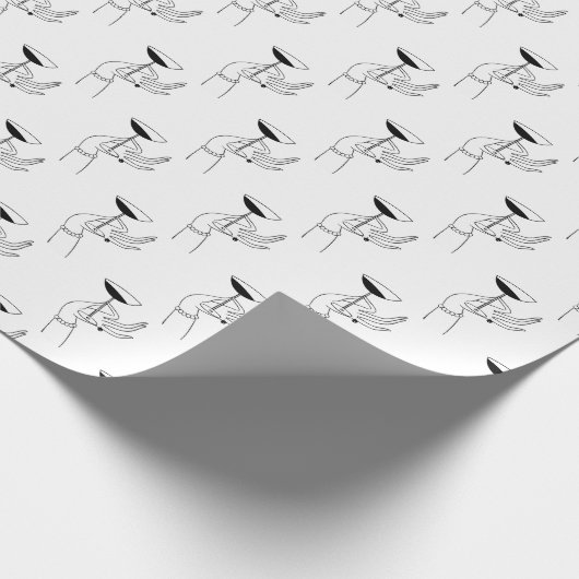 Art Deco Lady's Hand Holding Champagne Glass Cadeaupapier (Hoek)