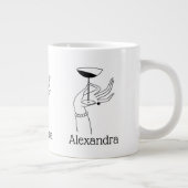 Art Deco Lady's Hand Holding Champagne Glass Grote Koffiekop (Rechts)