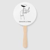 Art Deco Lady's Hand Holding Champagne Glass Handwaaier (Voorkant)