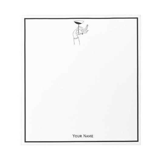 Art Deco Lady's Hand Holding Champagne Glass Notitieblok (Voorkant)