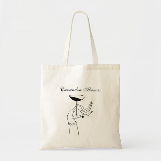 Art Deco Lady's Hand Holding Champagne Glass Tote Bag (Voorkant)
