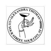 Art Deco Lady's Hand Holding Champagne Glass Zelfinktende Stempel (Design)