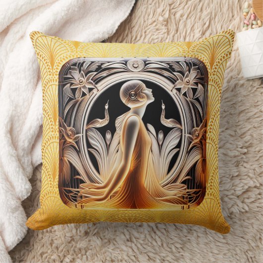 Art Deco Lalique Stijl Kussen. Kussen (Deken)