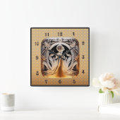 Art Deco Lalique Stijlklok. Vierkante Klok (Huis)