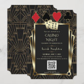 Art Deco Las Vegas Casino Nacht Afstudeerfeest  Kaart (Voorkant / Achterkant)