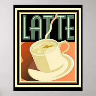Art Deco Latte Poster 16 x 20