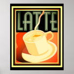 Art Deco Latte Poster 16 x 20<br><div class="desc">Mooie gedurfde Art Deco Latte Coffee Poster 16 x 20</div>