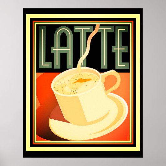 Art Deco Latte Poster 16 x 20 (Voorkant)