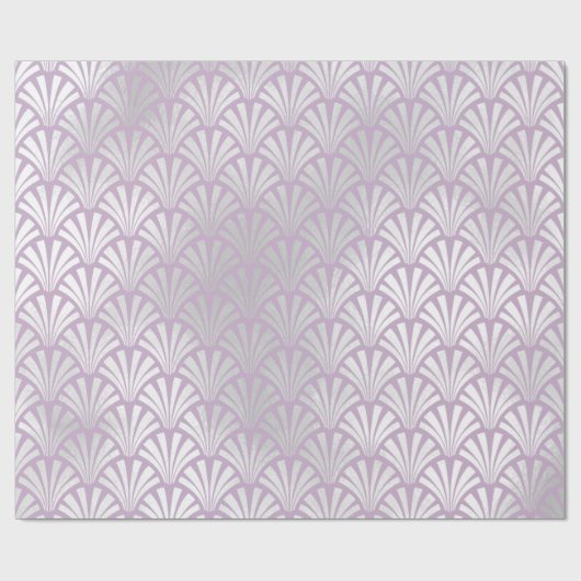 Art Deco Lavender Silver Grey Scales Seashells Cadeaupapier (Vlak)