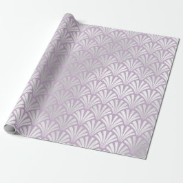 Art Deco Lavender Silver Grey Scales Seashells Cadeaupapier