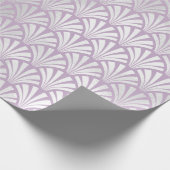 Art Deco Lavender Silver Grey Scales Seashells Cadeaupapier (Hoek)
