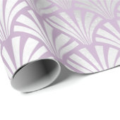 Art Deco Lavender Silver Grey Scales Seashells Cadeaupapier (Rol Hoek)