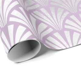 Art Deco Lavender Silver Grey Scales Seashells Cadeaupapier