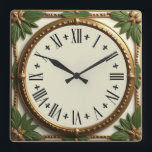 Art Deco Leafs Vierkante Klok<br><div class="desc">Geweldig klokontwerp. Je zult het leuk vinden als anderen. U kunt dit ontwerp vrij gebruiken voor andere producten die u wilt of om jouw tekst aan te passen en toe te voegen. Volg me voor meer. Met vriendelijke groet. Een leuke dag.</div>