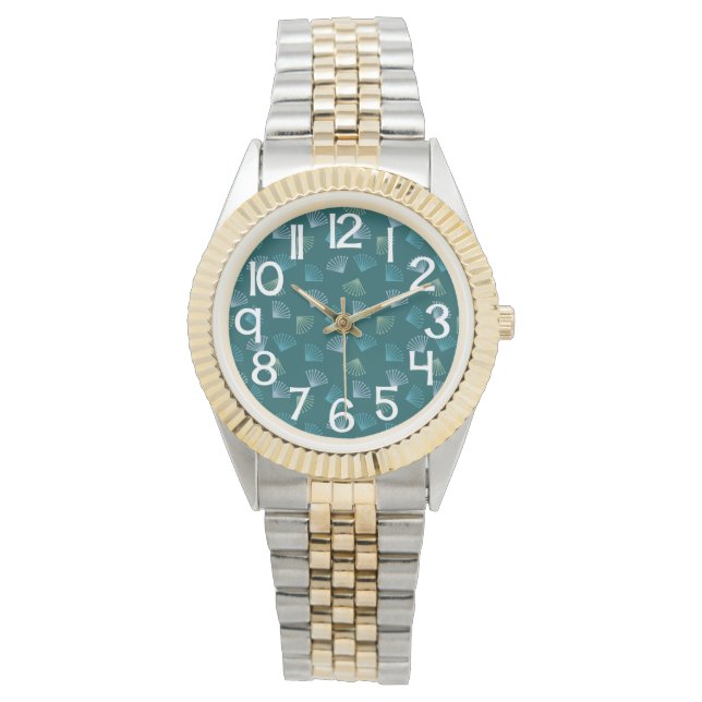 Art Deco Leaves Horloge (Voorkant)