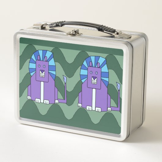 Art Deco Leeuwen lunchbox (Voorkant)