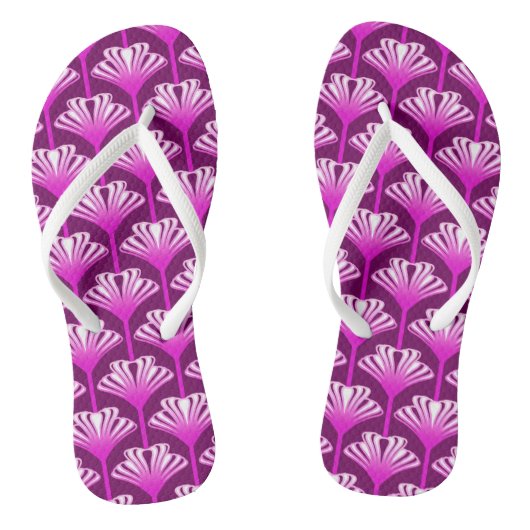 Art Deco lelie, amethist paars en orchidee Teenslippers (Voetbed)