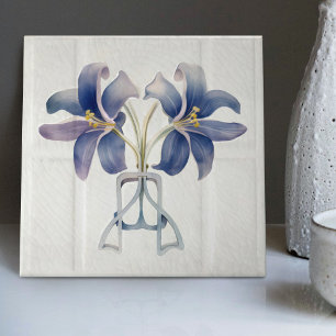 Art Deco lelie wanddecoratie Art Nouveau keramisch Tegeltje