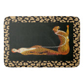 Art Deco Leopard Lady (ERTE) Leopard Skin Bath Mat (Voorkant)