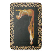 Art Deco Leopard Lady (ERTE) Leopard Skin Bath Mat (Voorkant Verticaal)