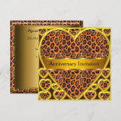 Art Deco Leopard Wedding Jubileum Kaart (Voorkant / Achterkant)