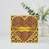 Art Deco Leopard Wedding Jubileum Kaart (Staand voorkant)