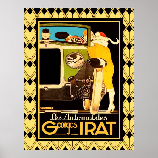 Art deco Les Automobiles Poster (Voorkant)