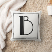 Art Deco Letter B Monogrammed Pillow Kussen (Deken)