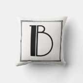 Art Deco Letter B Monogrammed Pillow Kussen (Achterkant)