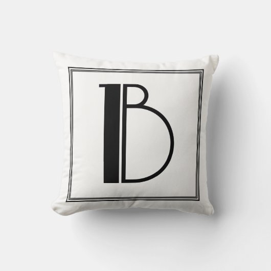 Art Deco Letter B Monogrammed Pillow Kussen (Voorkant)