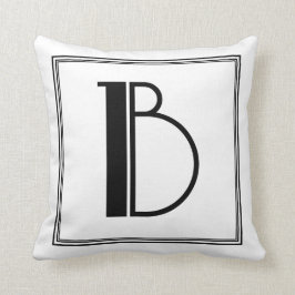 Art Deco Letter B Monogrammed Pillow Kussen