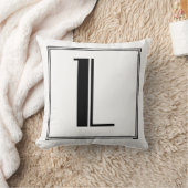 Art Deco Letter L Monogrammed Pillow Kussen (Deken)