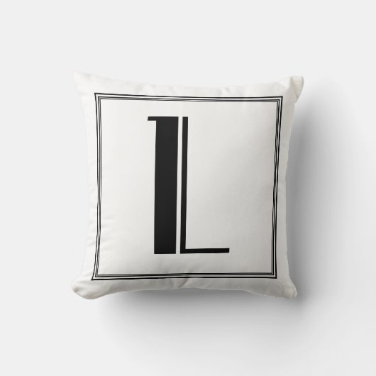 Art Deco Letter L Monogrammed Pillow Kussen (Voorkant)