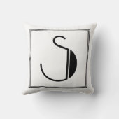 Art Deco Letter S Monogrammed Pillow Kussen (Achterkant)