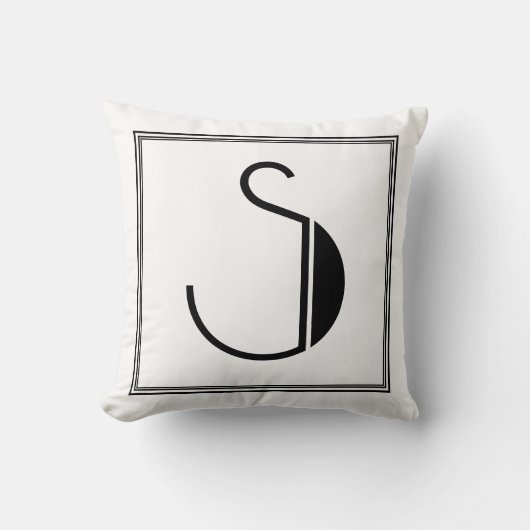 Art Deco Letter S Monogrammed Pillow Kussen (Voorkant)