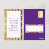 Art Deco Liefde & Bedankt Goud Paarse Foto Dank u Briefkaart (Achterkant)