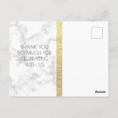 Art Deco Liefde en Bedankt Bruiloft Marmeren Goude Briefkaart (Achterkant)