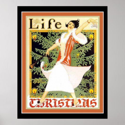 Art Deco "Life" Hoesje kerstdruk 16 x 20 Poster (Voorkant)