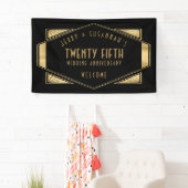 Art Deco Lijst 25e Jubileum Namen Goud Zwart Spandoek (Insitu)