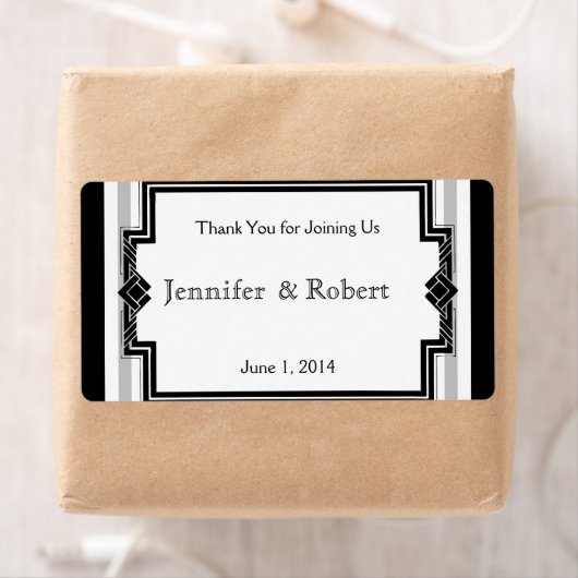 Art Deco Lijst Bruiloft Waterflesetiket Etiket (Insitu)