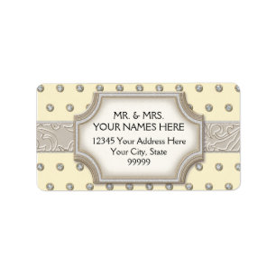 Art Deco Lijst Champagne Silver Jewel Stippen Etiket