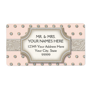 Art Deco Lijst Champagne Silver Jewel Stippen Etiket